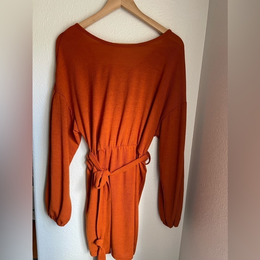 Quenteen orange rust sweater dress